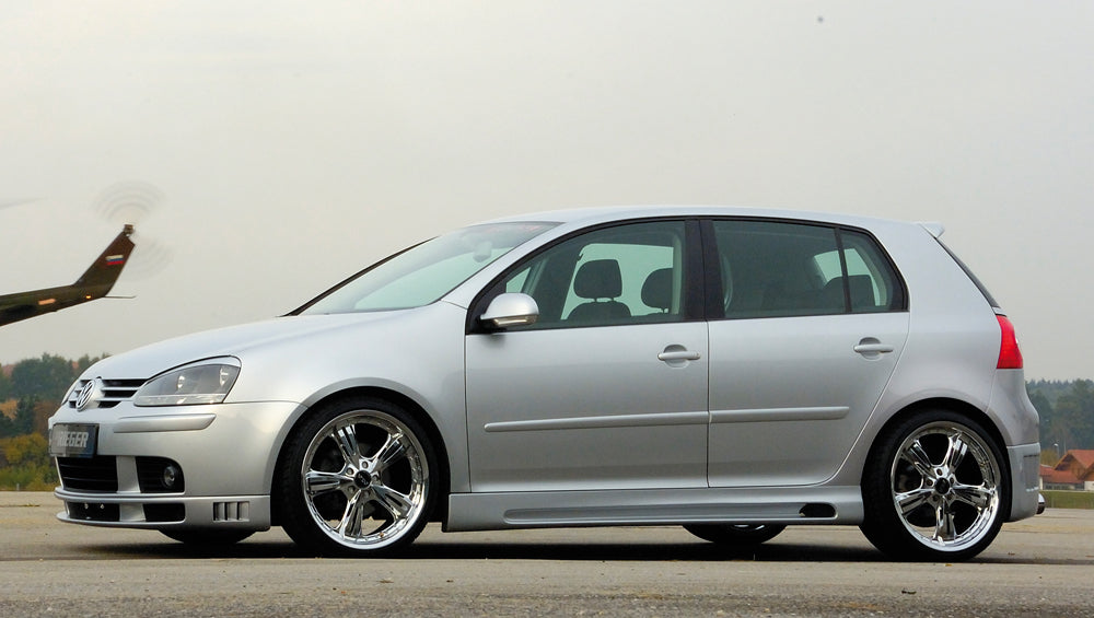 VW Golf 5 Rieger Seitenschweller links, mit Schacht, mit Ausschnitt, ABS,
inkl. Alugitter, Montagezubehör, ABE