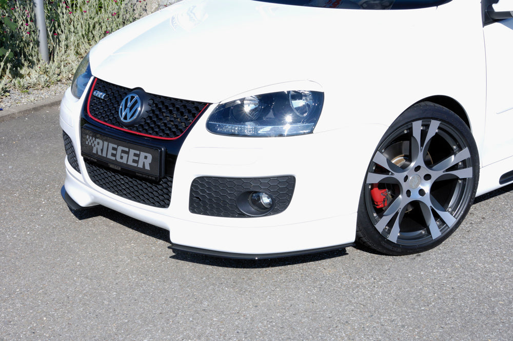 VW Golf 5 Rieger Spoilerschwert nur GTI/GT, für Spoilerlippe 59400 2-tlg., für Spoilerlippe, ABS,
inkl. Montagezubehör, ABE
