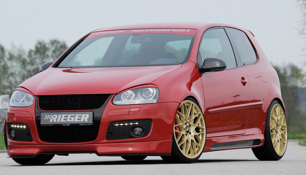 VW Golf 5 Rieger Seitenschweller -> nur für GTI links, mit Schacht, mit Ausschnitt, ABS,
inkl. Alugitter, Gutachten, Montagezubehör