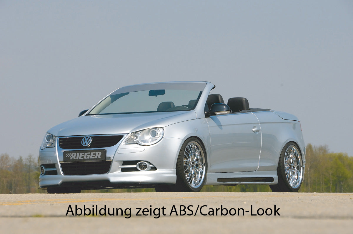 VW Eos (1F) Rieger Seitenschweller links, mit Schacht, mit Ausschnitt, ABS,
inkl. Alugitter, Gutachten, Montagezubehör