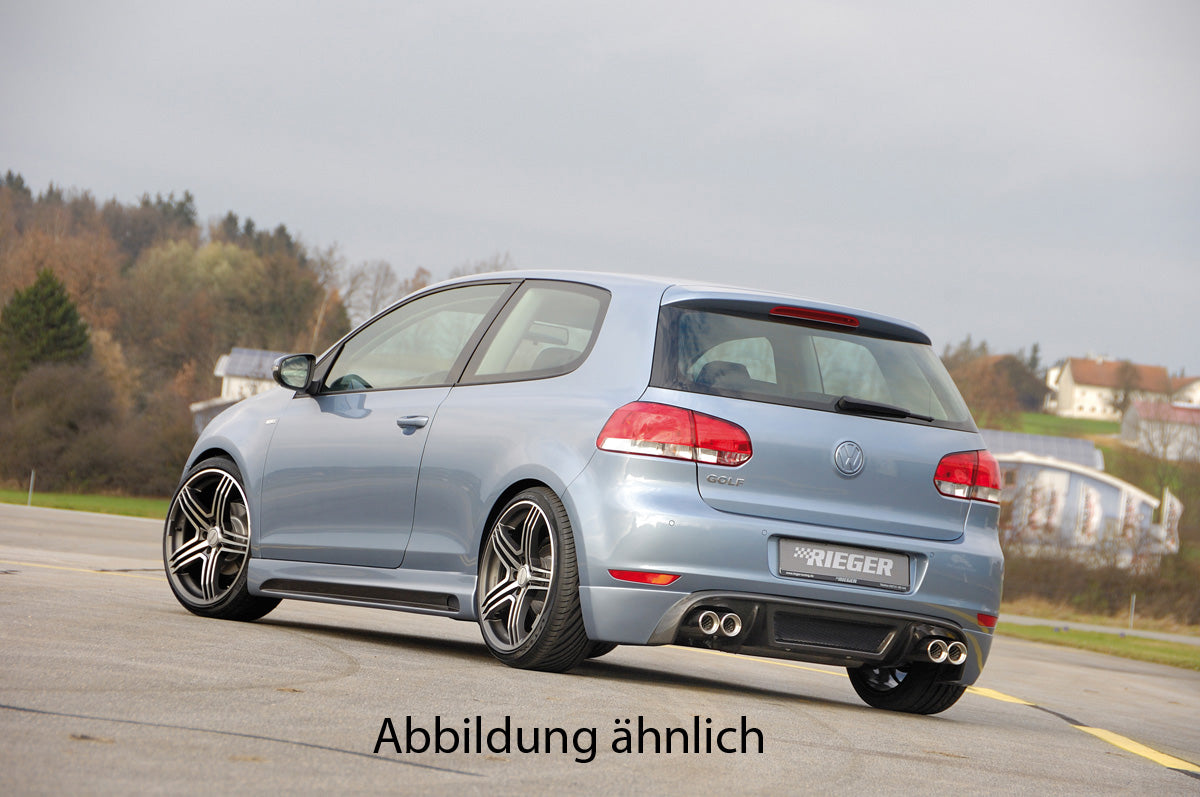 VW Golf 6 Rieger Heckschürzenansatz für Endrohr li., ABS,
inkl. Montagezubehör, Alugitter, Gutachten