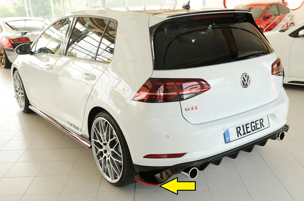 VW Golf 7 GTI-TCR Rieger Heckschürzenansatz seitlich links für orig. Heckansatz VW Golf 7 GTI-TCR links, für orig. Heckschürzenansatz, ABS,
inkl. Montagezubehör, Gutachten