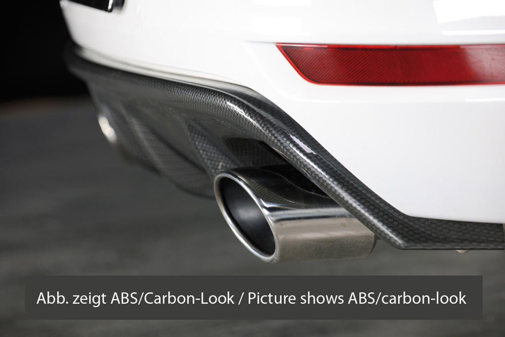 VW Golf 6 GTD Rieger Heckeinsatz für Sportendrohr li. u. re., (145x90mm oval), für Doppelendrohr li. u. re., ABS,
inkl. Montagezubehör, Gutachten