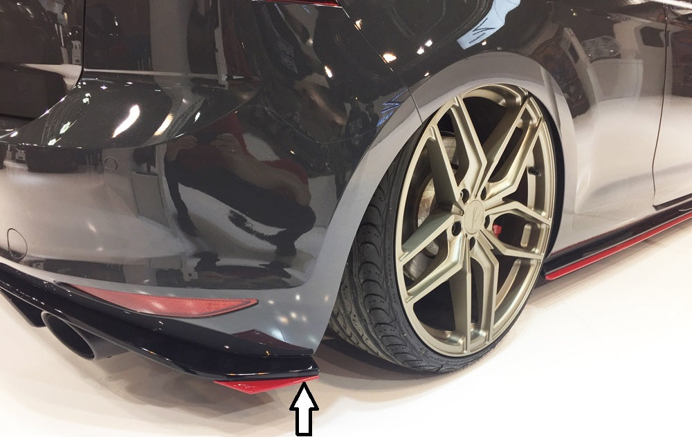 VW Golf 7 GTI Clubsport Rieger Heckschürzenansatz seitlich rechts nur für orig. Heckeinsatz rechts, für orig. Heckeinsatz, ABS,
inkl. Montagezubehör, Gutachten