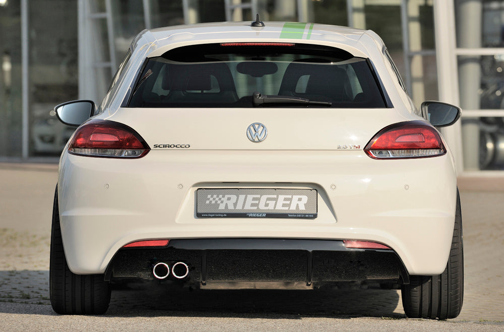 VW Scirocco 3 (13) Rieger Heckeinsatz für R-Line Heckschürze für orig. Doppelendrohr li, ABS, schwarz glänzend, für Fzg. mit R-Line Exterieur,
inkl. Montagezubehör, Gutachten