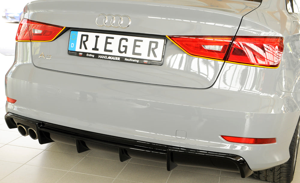 Audi A3 (8V) Rieger Heckeinsatz für Doppelendrohr li., ABS, schwarz glänzend, für Fzg. mit S-Line Exterieur,
inkl. Montagezubehör, Gutachten