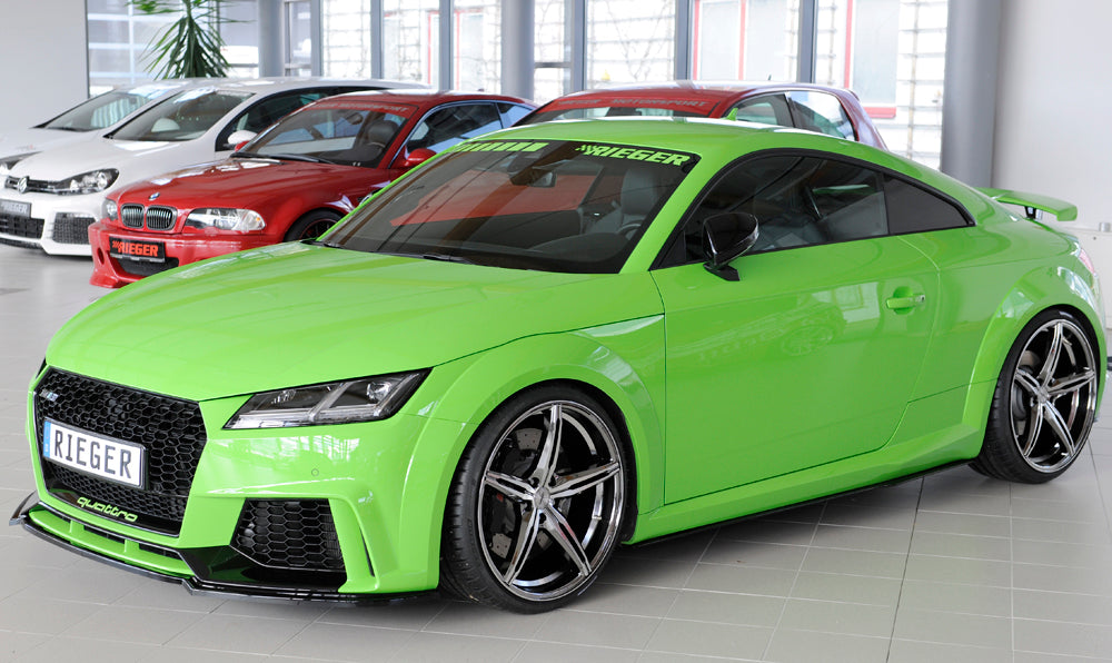 Audi TT RS (8J/8J1-FV/8S) Rieger Spoilerschwert für orig. TT-RS Frontschürze für orig. Frontschürze, ABS, schwarz glänzend,
inkl. Montagezubehör, ABE