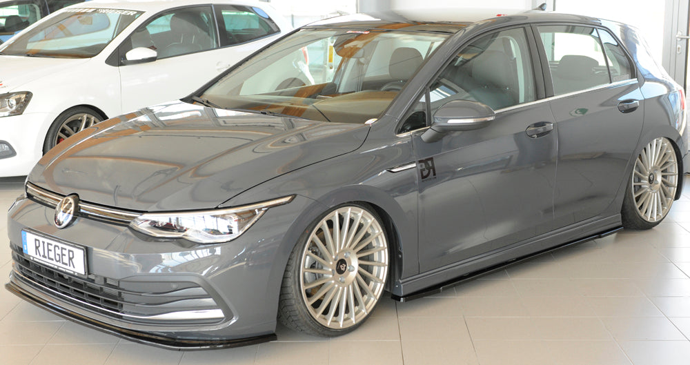 VW Golf 8 Rieger Spoilerschwert für orig. Frontschürze für orig. Frontschürze, ABS, schwarz glänzend,
inkl. Montagezubehör, ABE