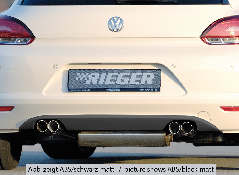 VW Scirocco 3 (13) Rieger Heckschürzenaufsatz (GBL-14107) für Doppelendrohr li. u. re., ABS, schwarz glänzend,
inkl. Mont...