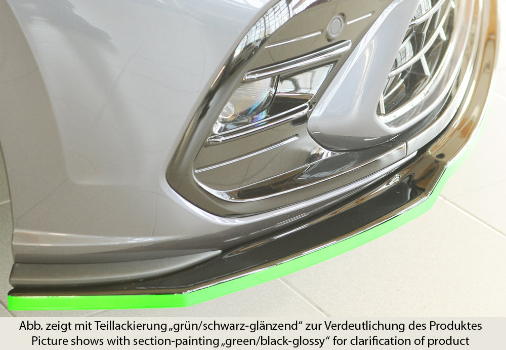 VW Polo (AW) GTI Rieger Spoilerschwert für orig. Frontschürze, ABS, schwarz glänzend,
inkl. Montagezubehör, ABE