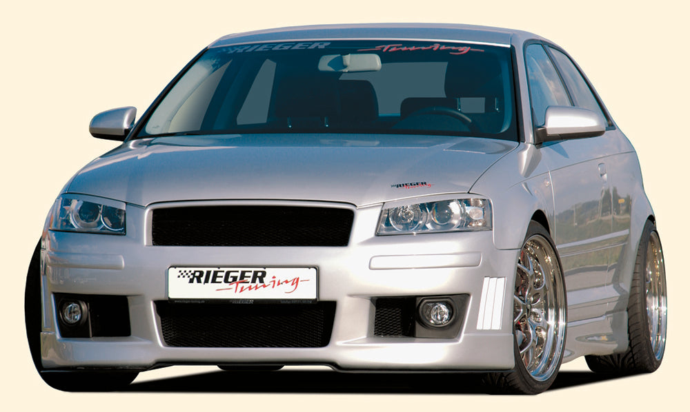 Audi A3 (8P) Rieger Spoilerschwert für Spoilerstoßstange 56702/12/20/31/33 gekantete Version, für Spoilerstoßstange, ABS, Carbon-Look,
inkl. Montagezubehör, ABE
