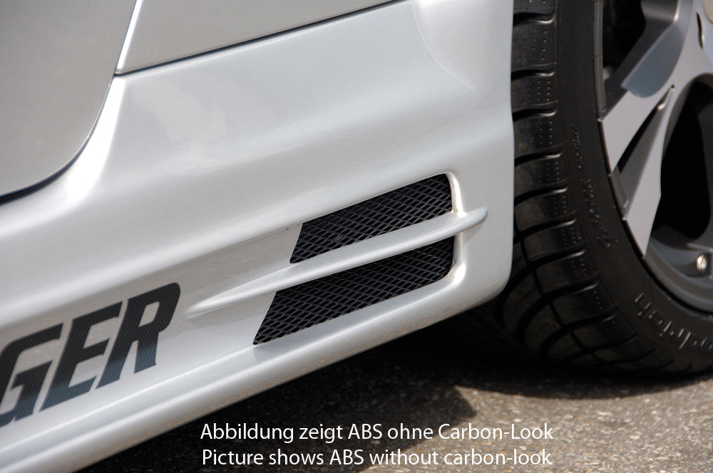 Audi TT (8N) Rieger Seitenschweller links, mit Schacht und 2 Ausschnitten, ABS, Carbon-Look,
inkl. Alugitter, Gutachten, Montagezubehör