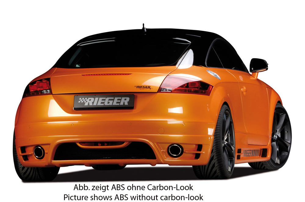 Audi TT (8J) Rieger Heckansatz für Endrohr li. u. re., ABS, Carbon-Look, für Fzg. ohne S-Line Exterieur,
inkl. Alugitter, Gutachten, Montagezubehör