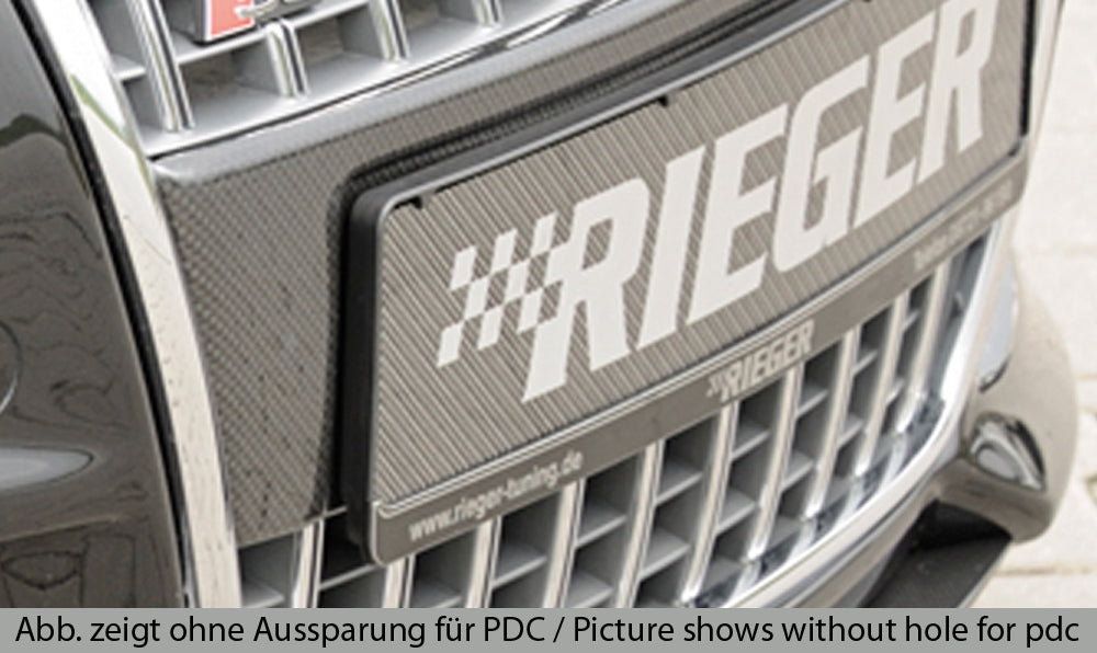 Audi A4 (8H) Rieger Kennzeichenauflage aus ABS/Carbon-Look für original Audi S-Grill (00211249) ABS, Carbon-Look, für Fzg. mit Einparkhilfe (PDC)