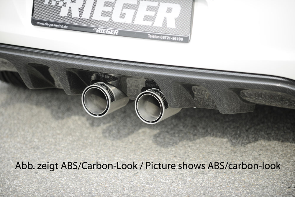 VW Golf 6 Rieger Heckeinsatz für Doppelendrohr mittig, ABS, Carbon-Look,
inkl. Montagezubehör, Gutachten