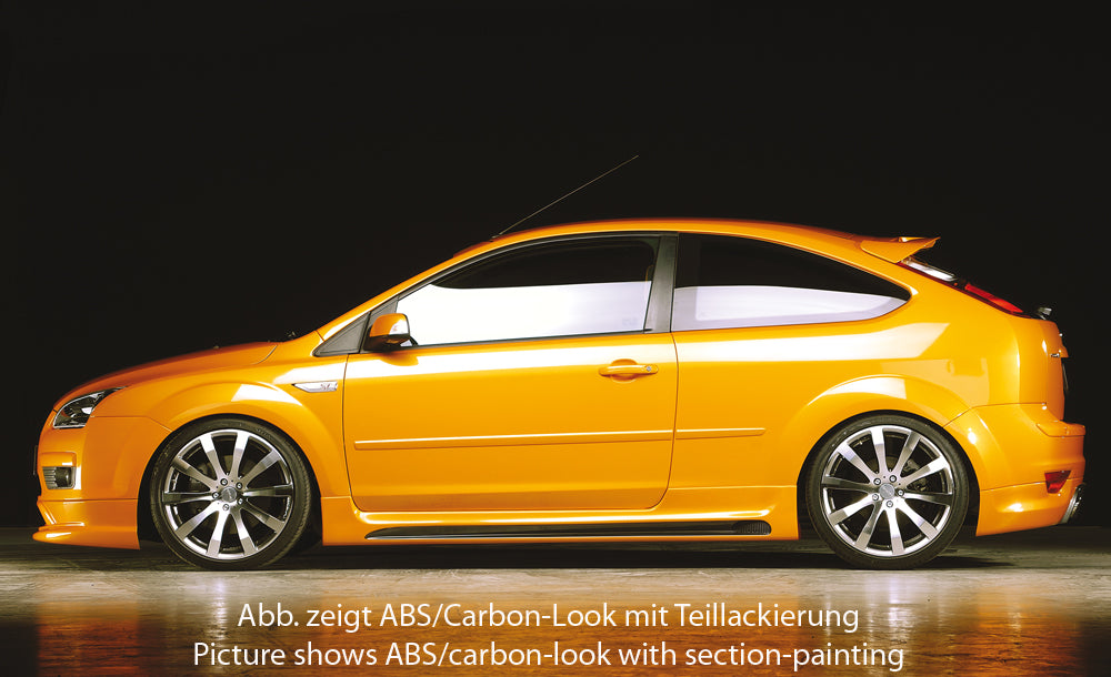 Ford Focus 2 Rieger Seitenschweller links, mit Schacht, mit Ausschnitt, ABS, Carbon-Look,
inkl. Alugitter, Montagezubehör, Gutachten