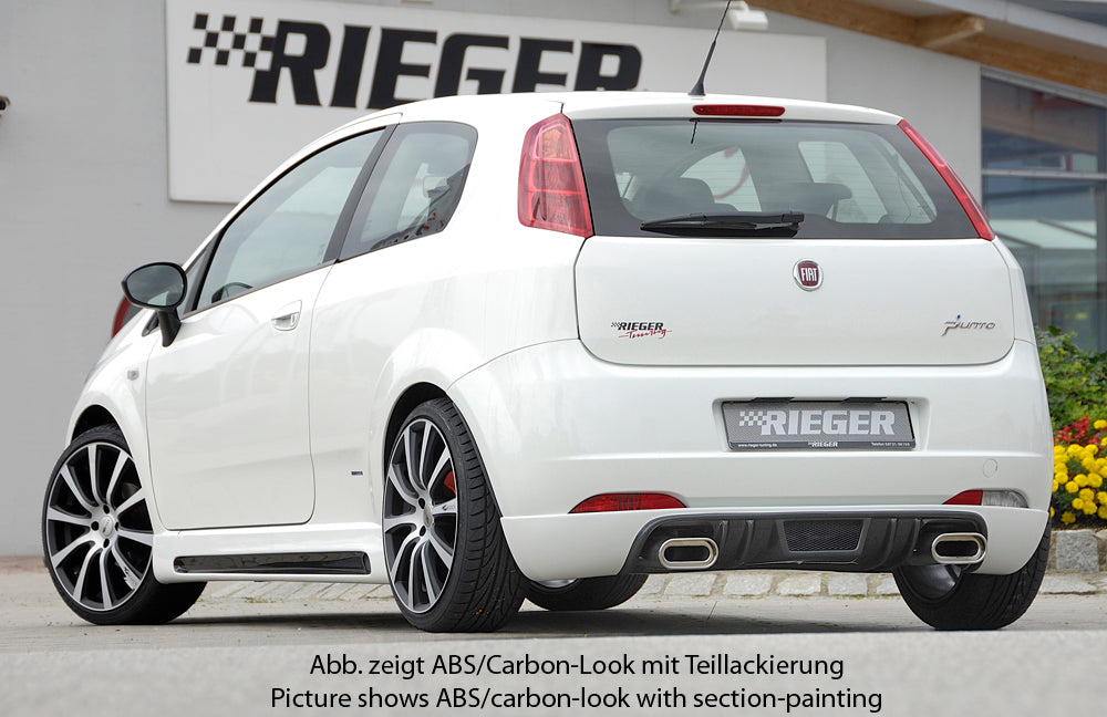 Fiat Grande Punto (199) Rieger Heckansatz nicht Evo ! ABS, Carbon-Look,
inkl. Alugitter, Montagezubehör, Gutachten