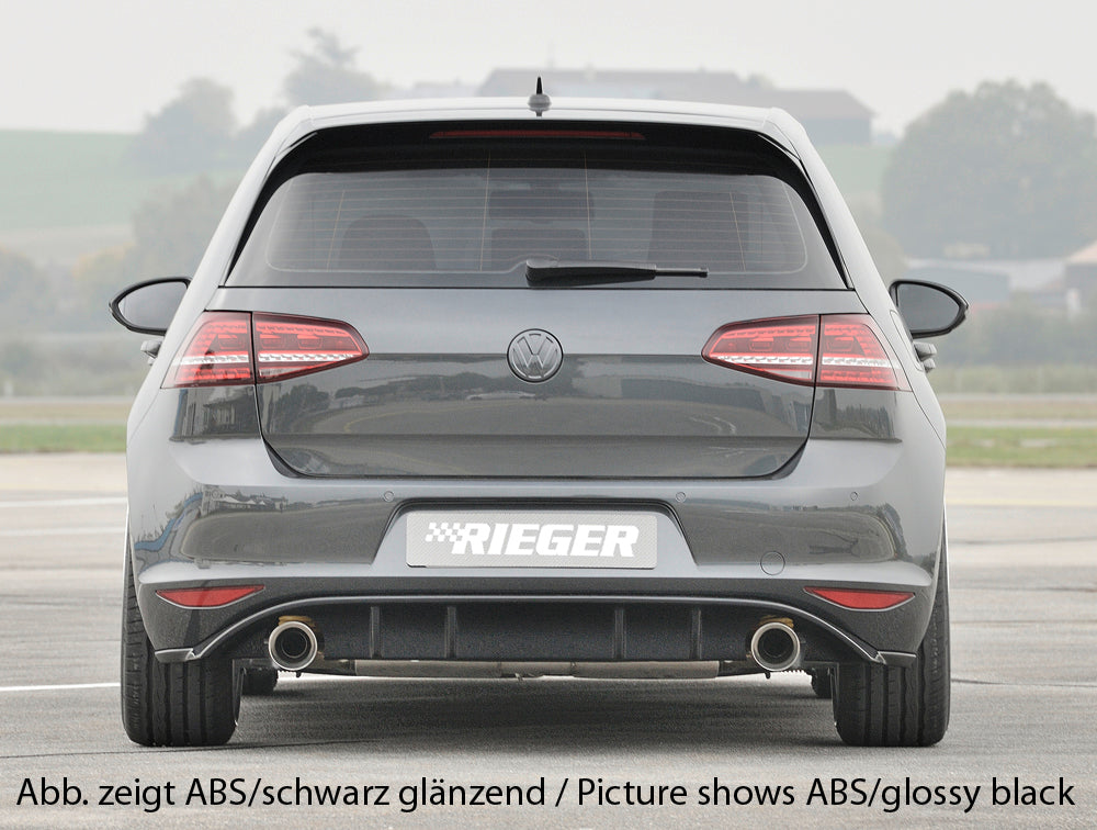 VW Golf 7 Rieger Heckeinsatz für Sportendrohr li. u. re., (100mm ø), ABS, Carbon-Look,
inkl. Montagezubehör, Gutachten