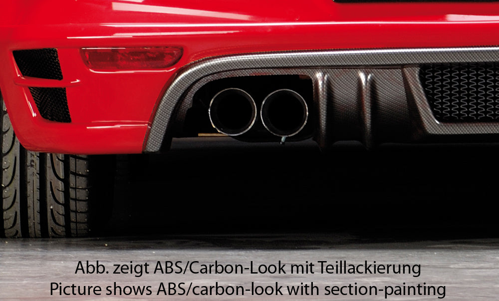 Opel Astra H GTC Rieger Heckschürzenansatz nicht für OPC für Doppelendrohr li. u. re., ABS, Carbon-Look,
inkl. Alugitter, Montagezubehör