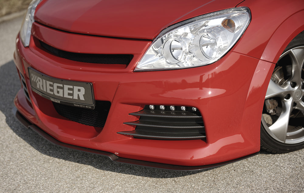 Opel Astra H Rieger Spoilerschwert für Spoilerstoßstange 51260/61/62/70/71/72 gekantete Version, für Spoilerstoßstange, ABS, Carbon-Look, für Fzg. mit OPC und ohne OPC,
inkl. Montagezubehör