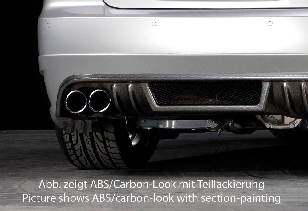 BMW 3er E92 Rieger Heckansatz nicht für 335i / 335d für Doppelendrohr li., ABS, Carbon-Look,
inkl. Alugitter, Gutachten, Montagezubehör