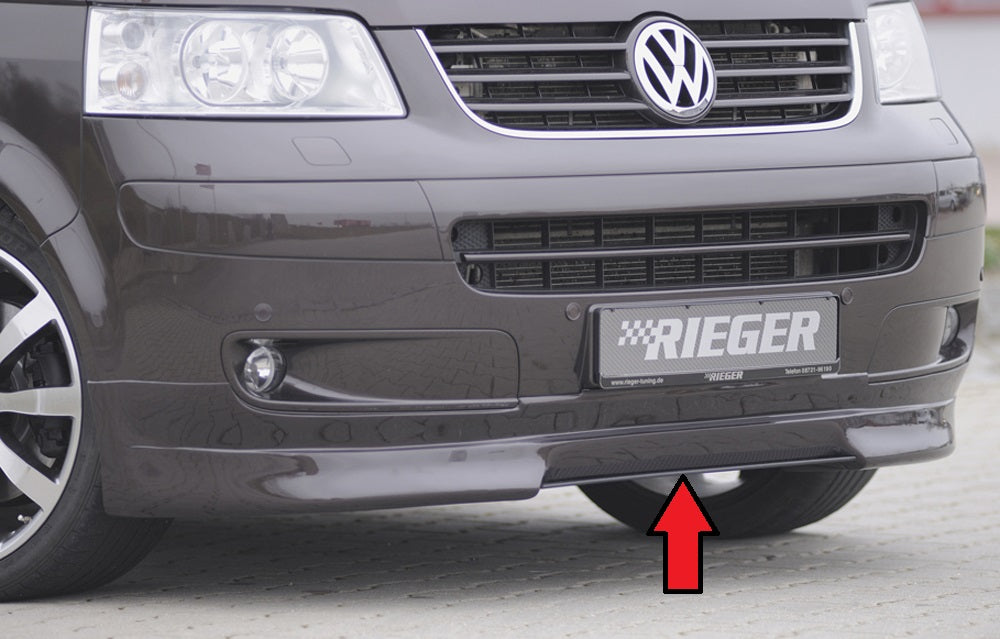 VW T5 Bus Rieger Spoilerschwert für Spoilerlippe 59250 mittig, für Spoilerlippe, ABS, Carbon-Look,
inkl. Montagezubehör, ABE