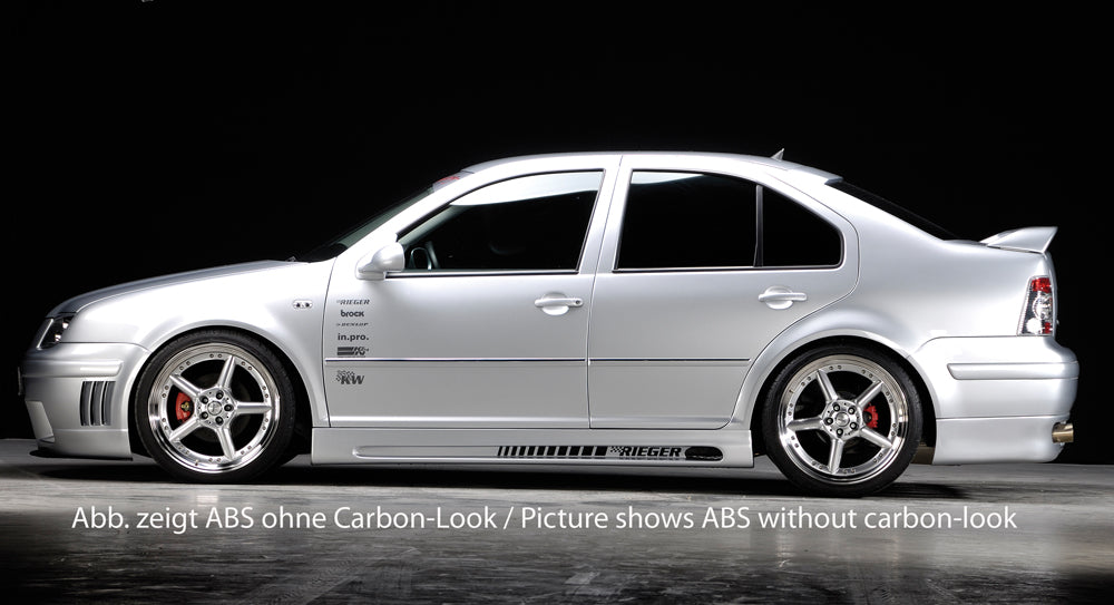 VW Bora (1J) Rieger Seitenschweller rechts, mit Schacht, mit Ausschnitt, ABS, Carbon-Look,
inkl. Alugitter, Montagezubehör, ABE