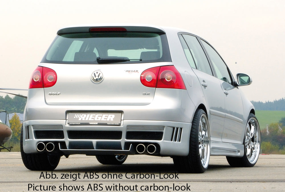 VW Golf 5 Rieger Diffusor für Heckschürzenansatz 59326/7/8 ABS, Carbon-Look,
inkl. Gutachten, Montagezubehör