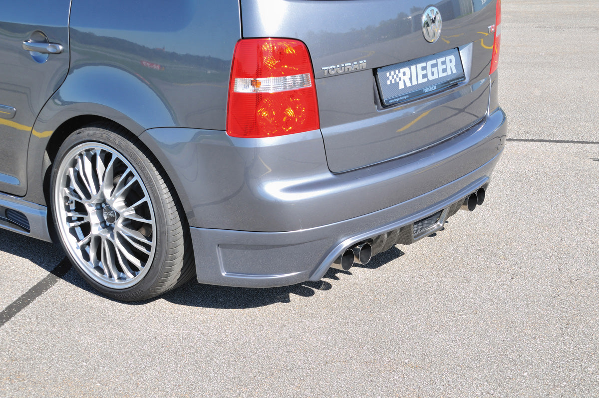 VW Touran (1T) FOX ESD li/re 4x76mm Typ 10, VW Touran (1T) 1.4l 55/66kW 1.6l 75/85kW 2.0l FSI 110kW 1.9TDI... links, rechts, 4x76mm, seitl. versetzt, mit Prägung, für RIEGER-Heckansatz, Edelstahl,
inkl. Montagezubehör, Gutachten