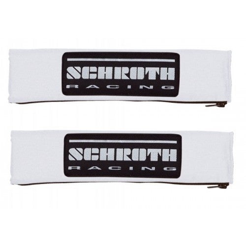2" Gurtpolster silber mit schwarz/silbernem SCHROTH RACING Logo 100% Baumwolle