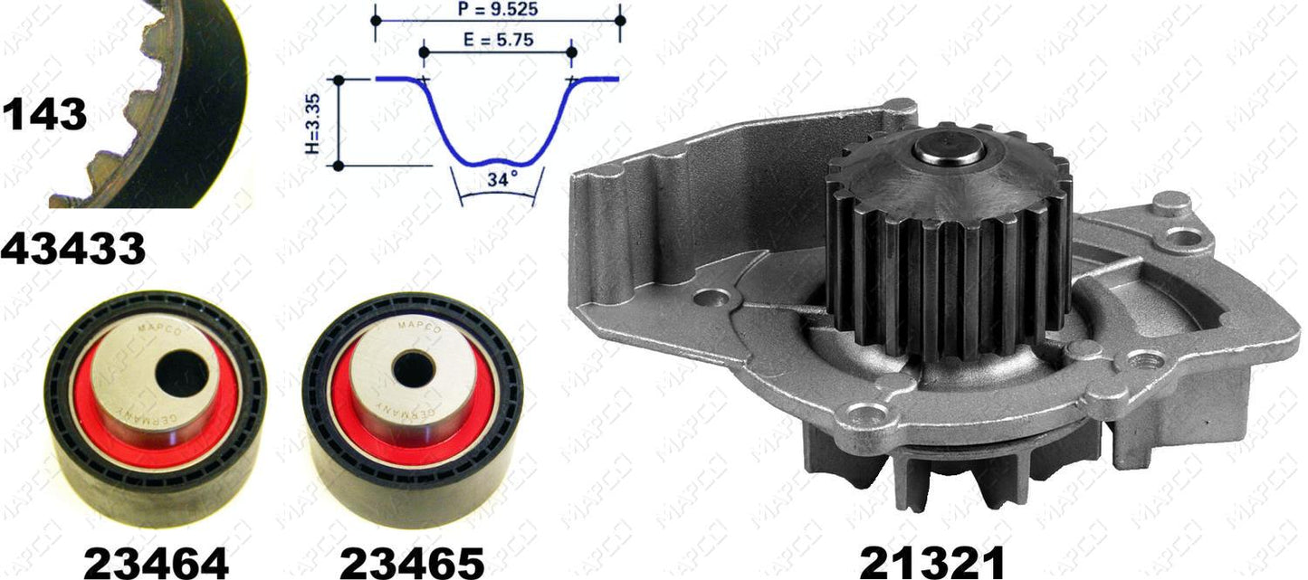 MAPCO Wasserpumpe + Zahnriemensatz 41433