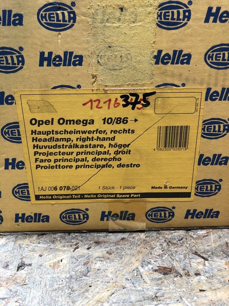 Original GM Hella Opel Omega Hauptscheinwerfer Rechts Neu