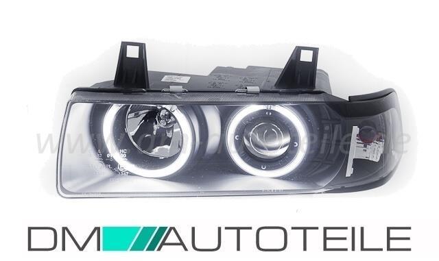 CCFL Scheinwerfer Set passt für BMW E36 Coupe Cabrio Schwarz Eagle Eyes Bj 90-99