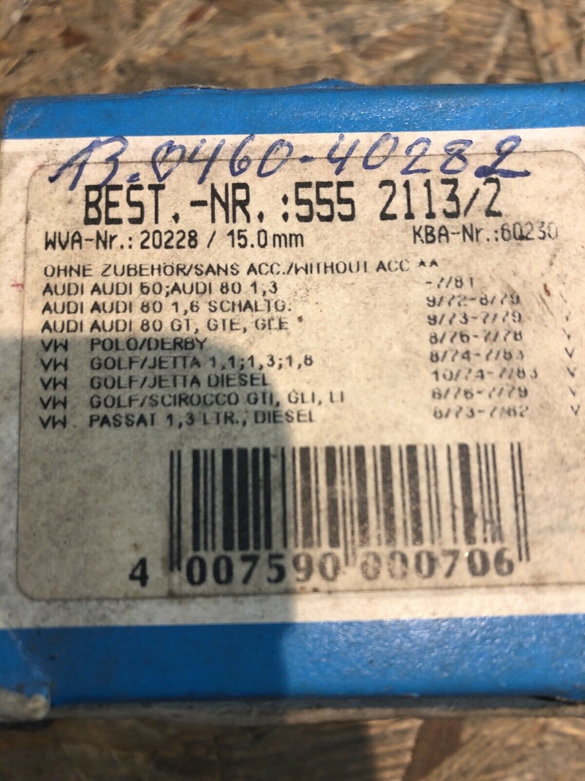 Audi 80 / VW Polo Golf Jetta Passat Bremsbeläge Neu