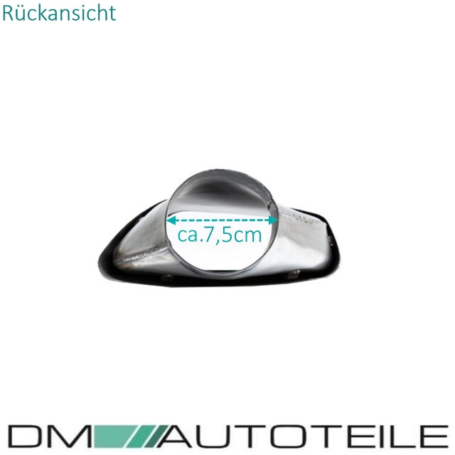 Auspuffblenden Trapez SET Chrom passt für BMW 5er G30 G31 nur M-Paket 520-540