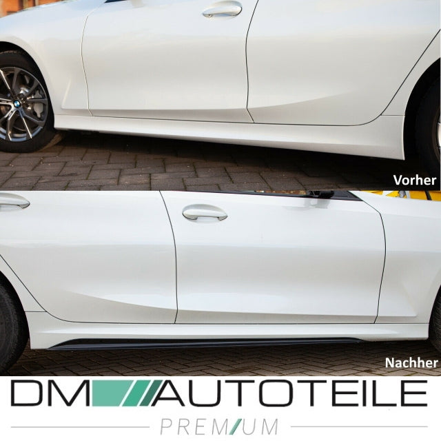 Sport-Performance Seitenschwelleransätze Schwarz glanz passt für BMW 3er G20 G21 M-Paket + ABE