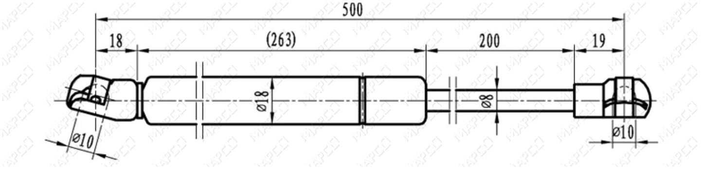 MAPCO Gasfeder, Koffer-/Laderaum 91814