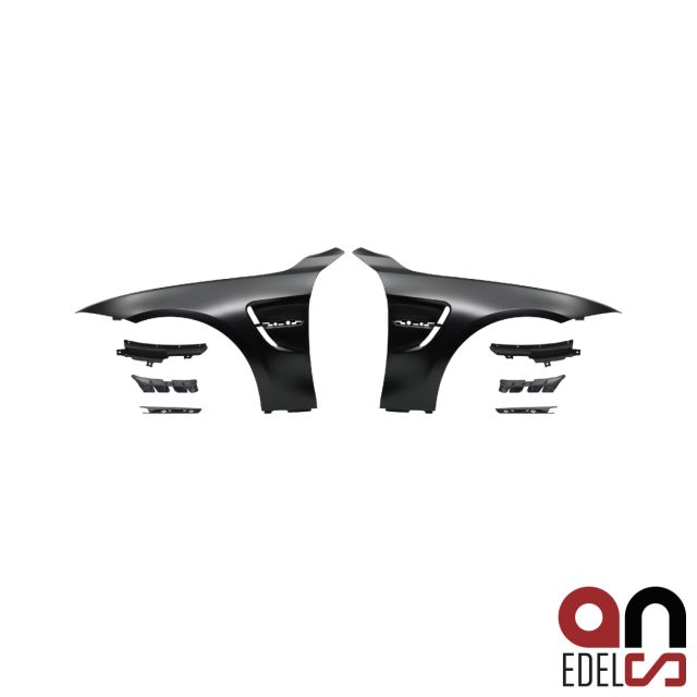 AN Kotflügel Set +Halter Hochglanz Schwarz passend für BMW 4er F32 F33 F36 auch M4 Bj. 13-17