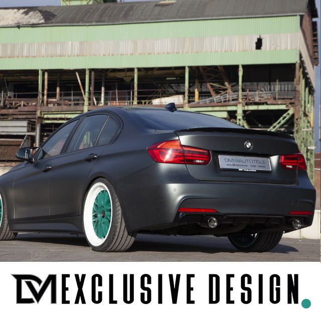DM Exklusive Design Duplex 335d Auspuffanlage Performance+Diffusor Edelstahl Blenden Chrom Made in Germany passt für BMW 3...