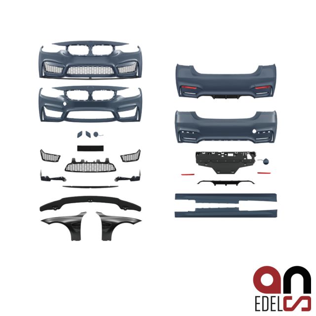 AN Stoßstange Performance Komplett Bodykit Duplex Diffusor +Kotflügel +Spoiler passt für BMW 4er F32 F33 nicht M4