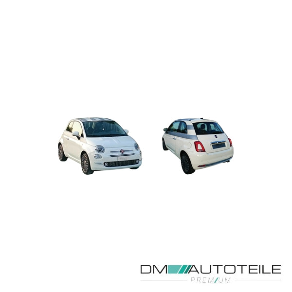 Stoßstange hinten grundiert passt für Fiat 500 (312) Facelift ab 2016 ohne PDC