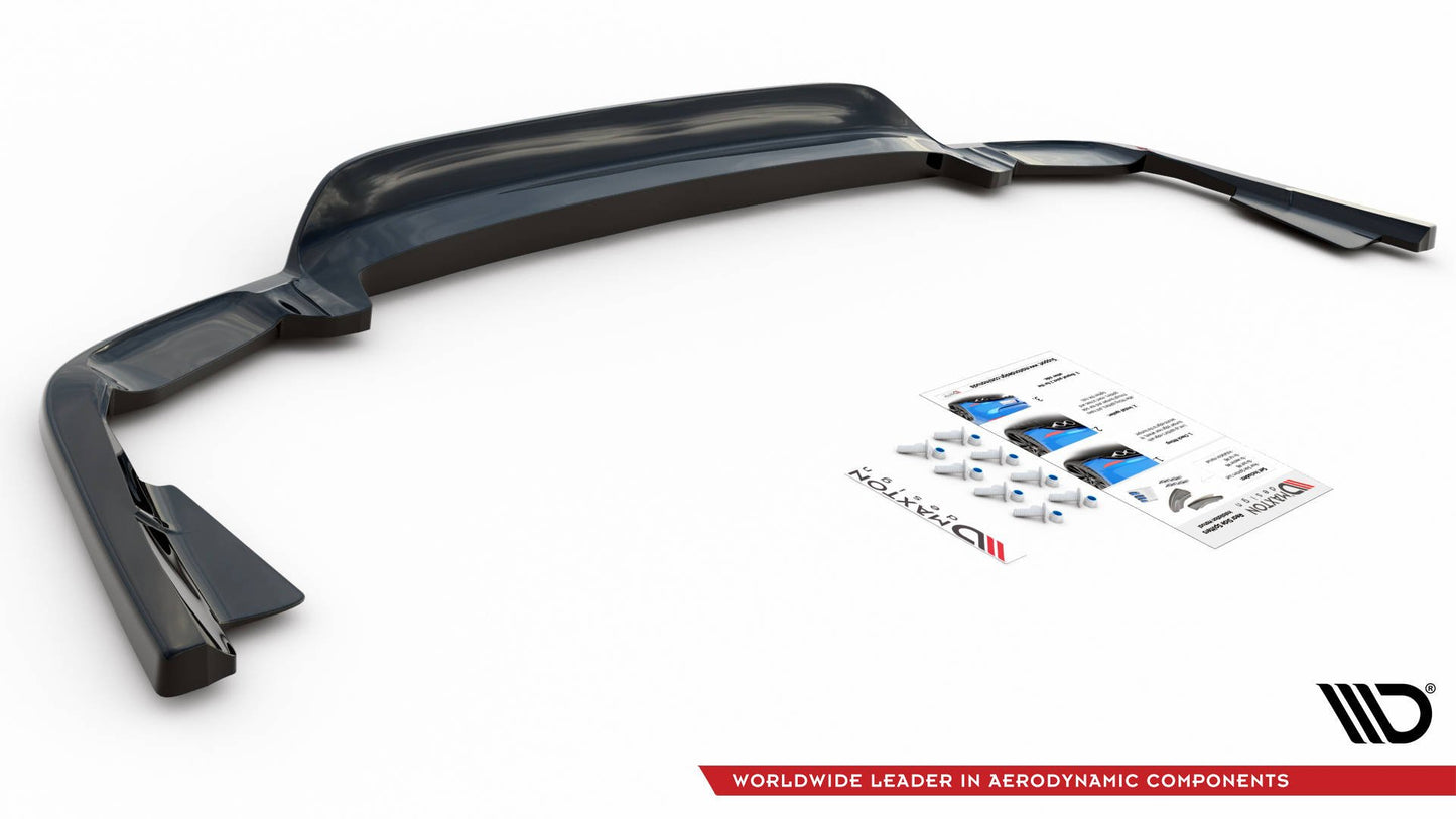 Mittlerer Diffusor Heck Ansatz DTM Look für Volvo XC60 Mk2 R-Design schwarz matt