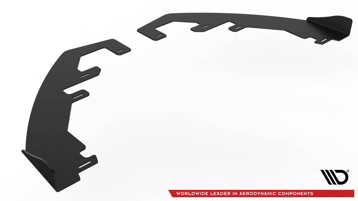 Robuste Racing Front Ansatz für passend für + Front Stoßstangen Racing Flaps passend für Ford Fiesta Mk8 ST / ST-Line schw...