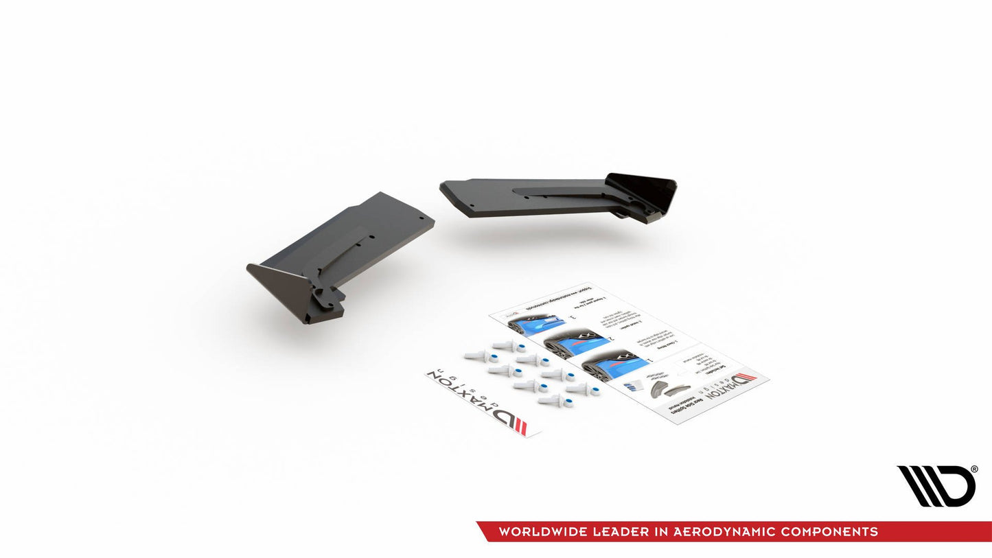 Robuste Racing Heck Ansatz Flaps Diffusor +Flaps für Toyota GR Yaris Mk4 schwarz Hochglanz
