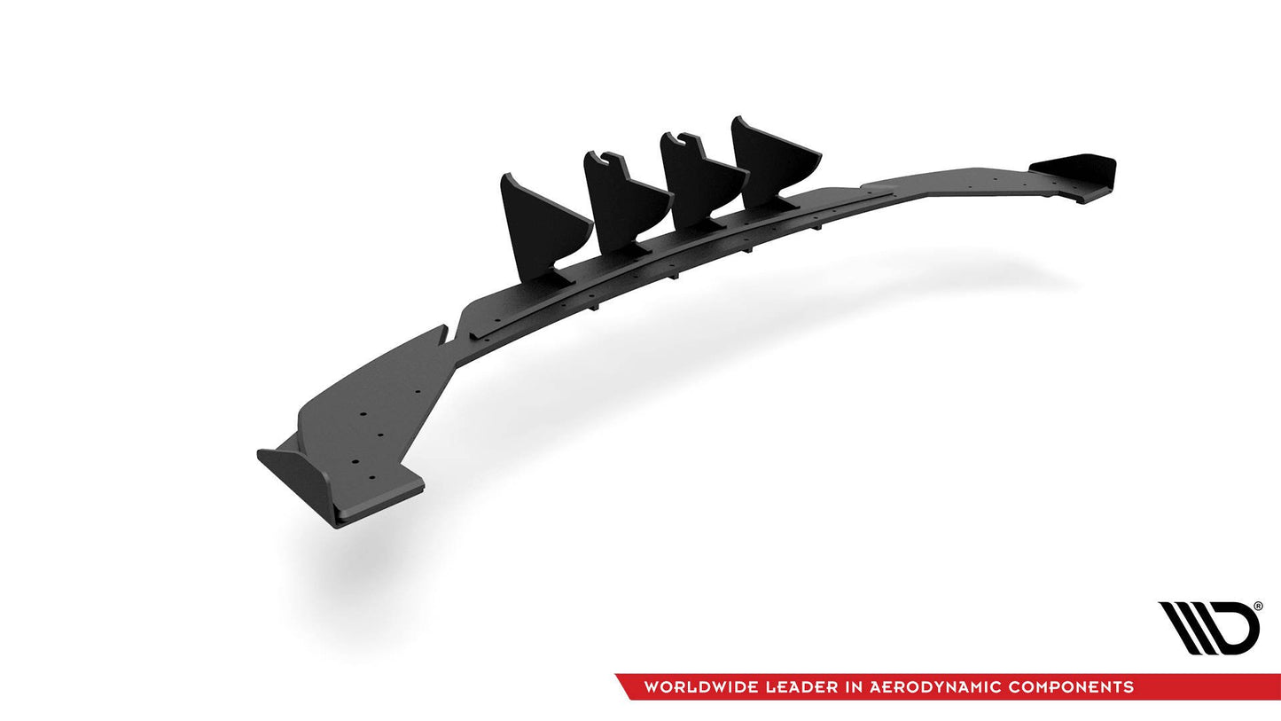 Robuste Racing Diffusor Heck Ansatz +Flaps für Seat Leon FR Hatchback Mk4 schwarz Hochglanz
