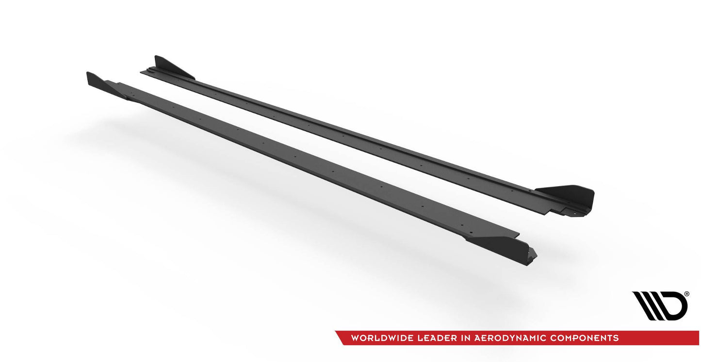Street Pro Seitenschweller Ansatz für + Flaps Seat Leon FR Mk4 schwarz Hochglanz
