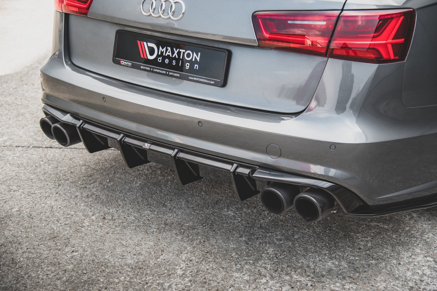 Diffusor Heck Ansatz für Audi S6 / A6 S-Line C7 FL schwarz matt