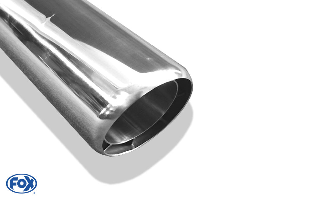 FOX Anschweißendrohr Typ 67 90 mm / Länge: 300 mm - rund / angerollt / abgeschrägt/ mit JP-Einsatz