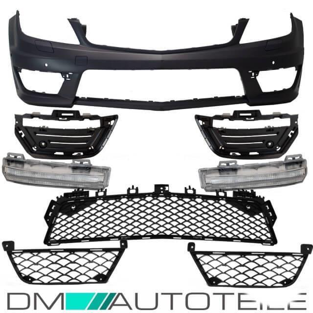 Set Mercedes W204 Bodykit Komplett+Diffusor passt für C63 AMG Bj 07-15 PDC/SRA+ Tagfahrlicht