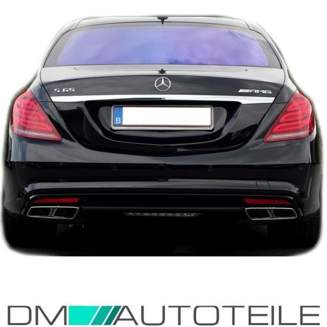 Mercedes W212 W222 Auspuffblenden Chrom 4-Rohr Edelstahl + Zubehör E63 S63 AMG